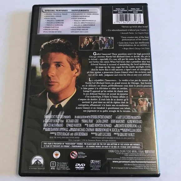 Primal Fear DVD - Picture 2 of 4